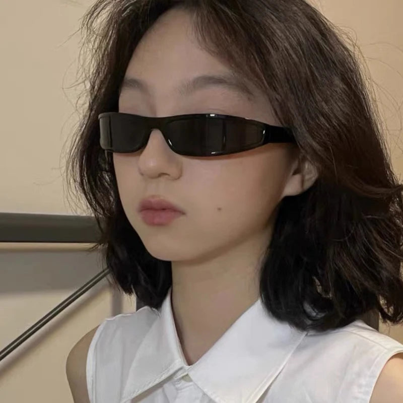 Small Rectangular Narrow Frame Sunglasses – Y2K Streetwear Vintage Shades for Women - Image 4