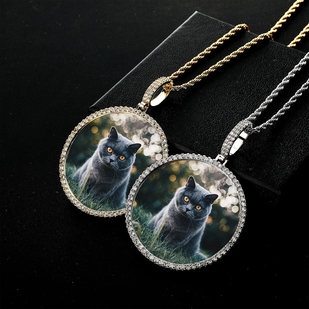 TOPGRILLZ Custom Photo NFT Pendant – Oversized Round Necklace for Digital Art & Hip Hop Style - Image 2