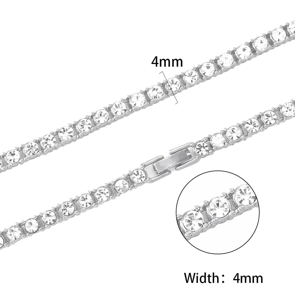 New Classical 4MM Tennis Chain Iced Out Necklace - Image 3