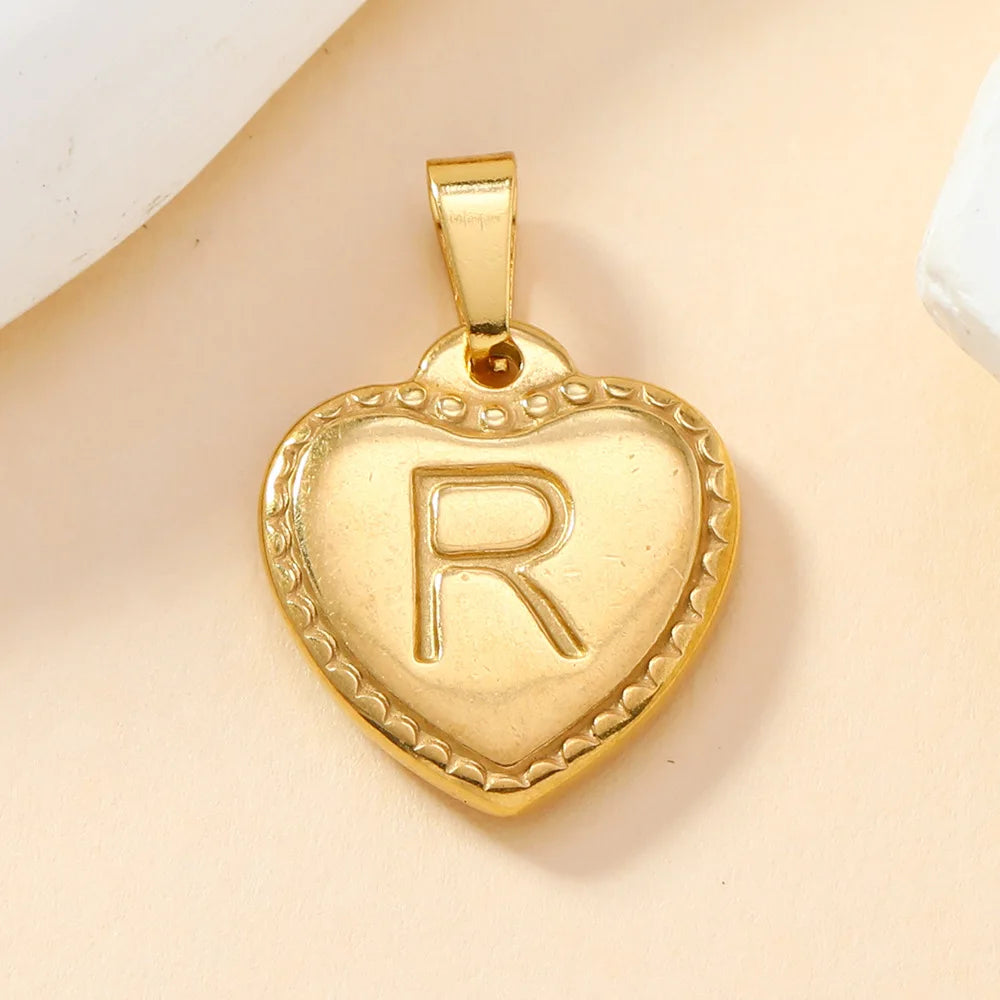 316L Stainless Steel Initial Necklace – Letter Heart Pendant Chain for Women - Image 25